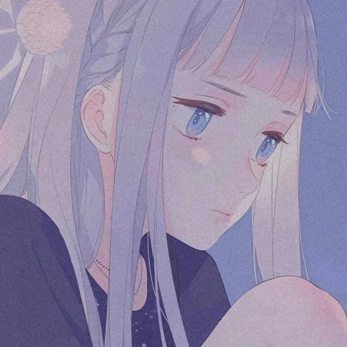 温柔风蓝色系动漫女头