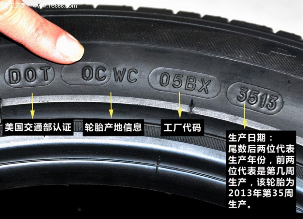 轮胎生产日期查阅:3t指数3t指数分别指的是treadwear(耐磨指数)