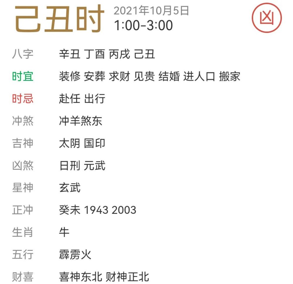 每日宜忌老黄历2021年10月5日