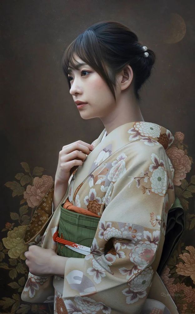 日本80后画家冈靖知有着极高的写实技巧,在日本的绘画界也是赫赫有名