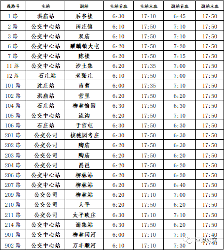 关于调整巨野公交各线路运营时间的通告