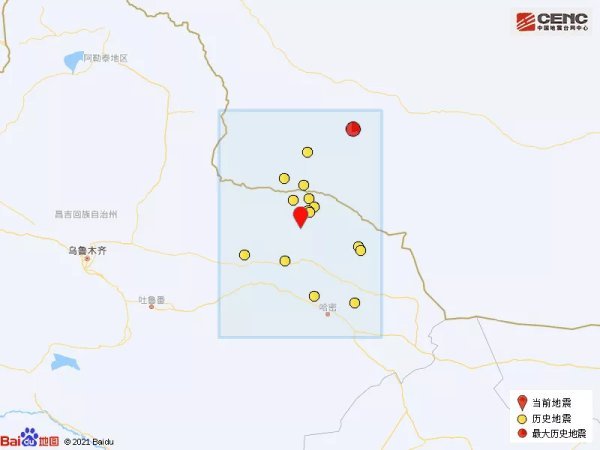 新疆哈密市巴里坤县发生4.3级地震