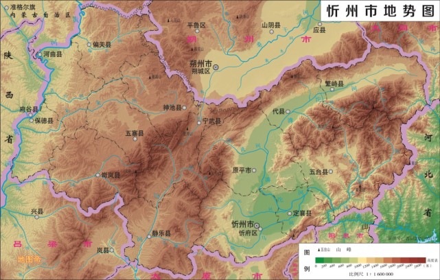 12张地形图快速了解山西省各市