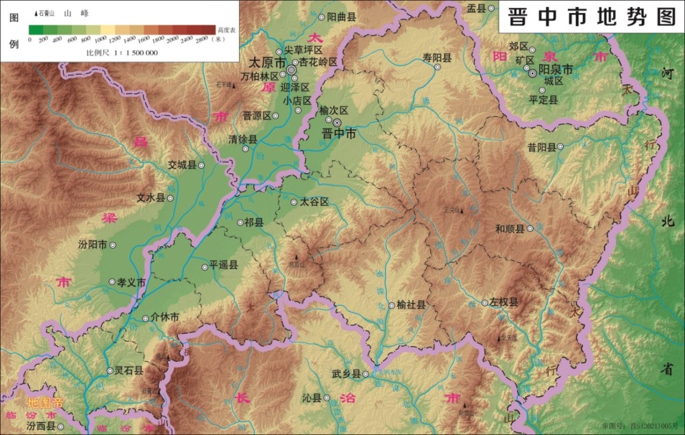 12张地形图,快速了解山西省各市