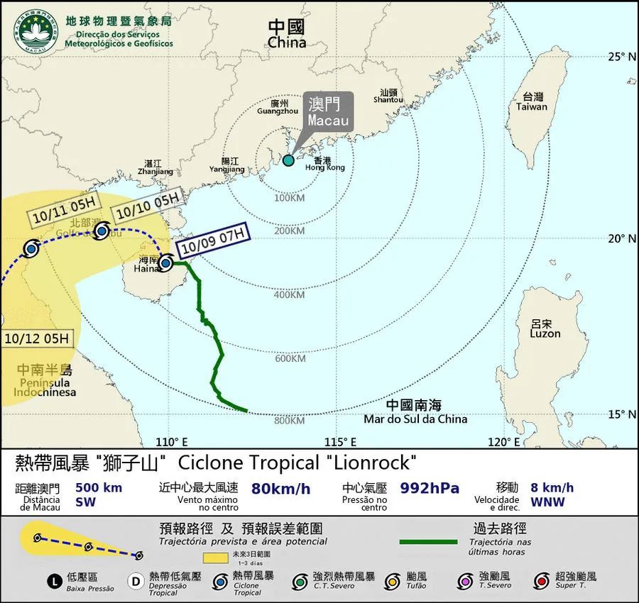 本澳悬挂八号风球