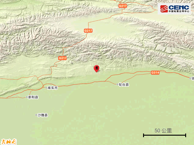 新疆阿克苏地区库车市发生34级地震