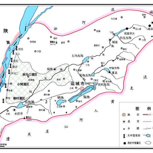 从山西省水系流域图来看,山西省境内有很多河流,比如:汾河,漳卫河