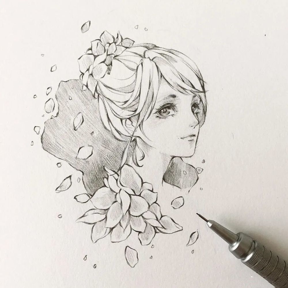 自带仙气的美少女线稿