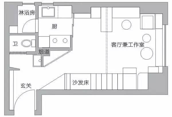 分享一套只有30平方的小户型单身公寓,幸好层高有4.