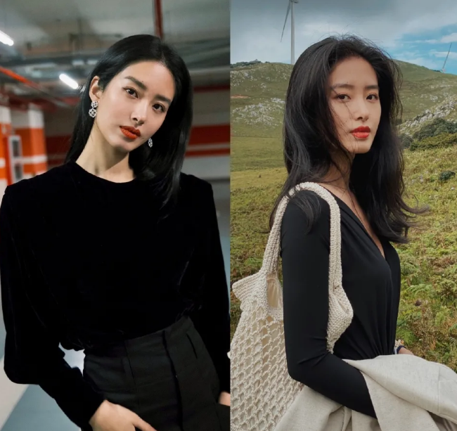 穿着西装时,发型大多也充满气场,但此时用小女人的温柔中短发来搭配