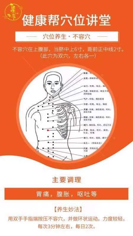 4承满穴 取穴位置: 承满穴在上腹部,当脐中上5寸.距前正中线2寸.