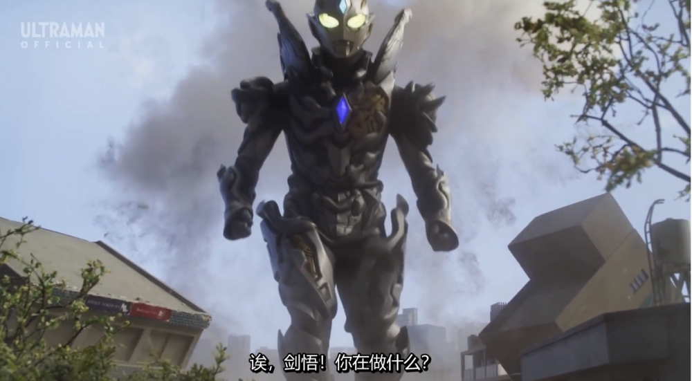 谢谢你,迪迦.剑悟把超古代三人组封印后跑去现代和黑暗特利迦战斗.