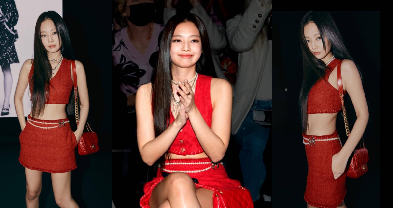 「人间香奈儿」jennie红色套装火辣亮相!还当起了chanel摄影师?