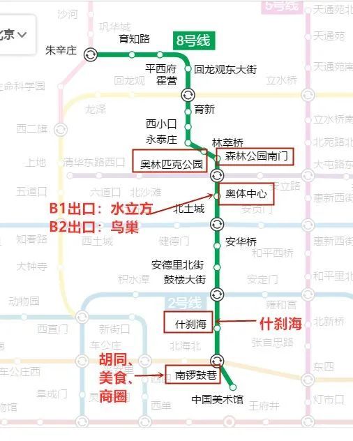 北京共有几十条地铁线路,这里介绍部分景点商圈较多的线路