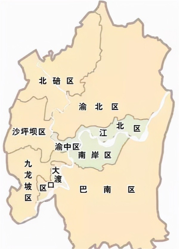 重庆主城九区地图其实在历史上的重庆整个版图来看,重庆最早时期无论