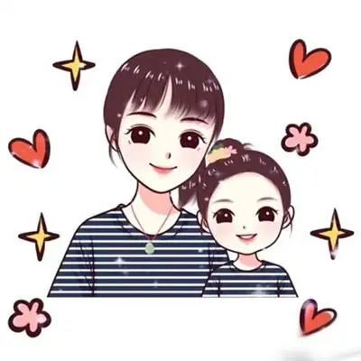 头像|妈妈和女儿的卡通头像,妈妈和女儿的卡通头像一