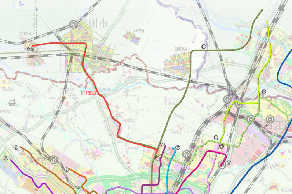 彭州市表示连接新都斑竹园,新繁至彭州的s11支线已纳入远景规划