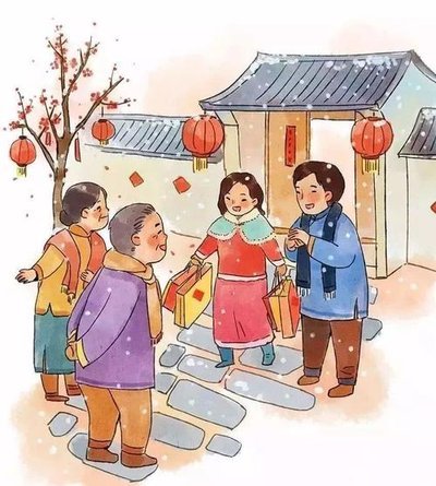 年后走亲戚孩子们收压岁钱的欢乐时光