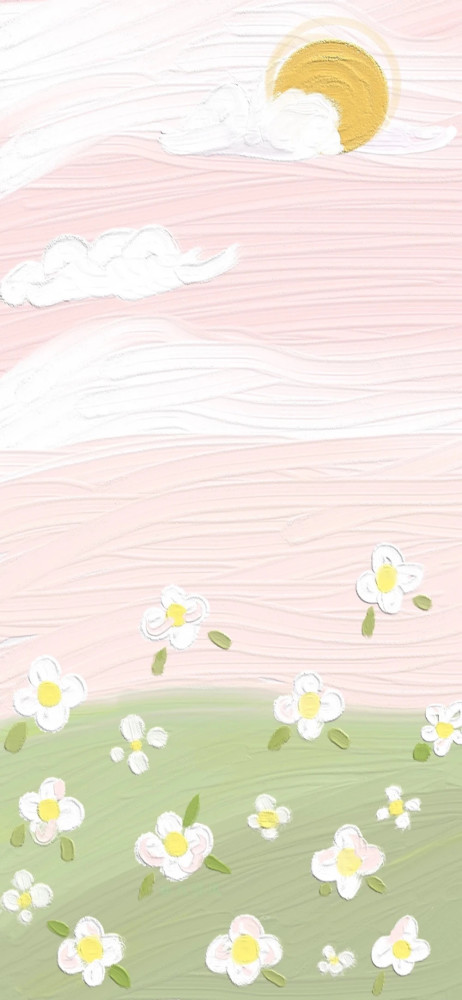 油画壁纸插画小清新卡通