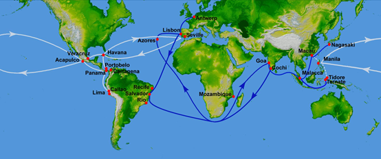 二,大西洋航线由澳新至北美海岸多经苏瓦,火奴鲁鲁等太平洋上重要航站