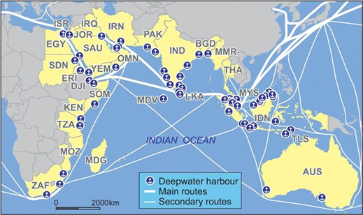 6 ,南美东海--好望角--远东航线 这是一条以石油,矿石为主的运输线.