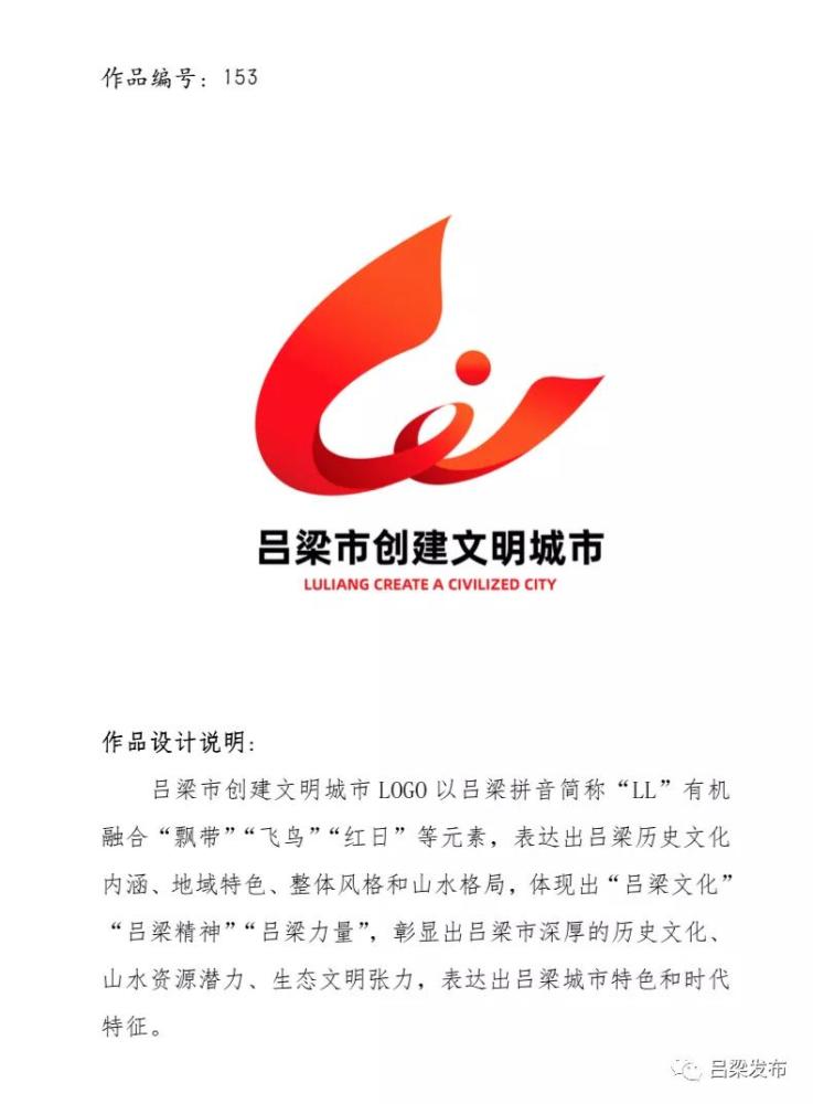 吕梁市文明城市主题 标识 (logo)入选作品公示