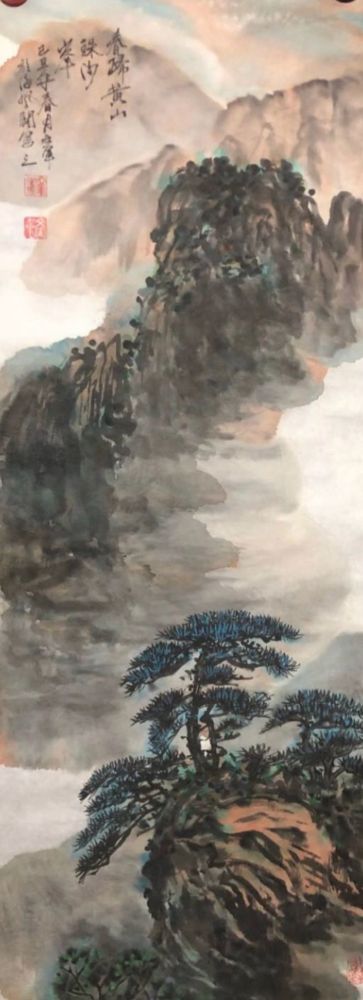 李文军山水画作品,色彩鲜明,立足传统,立意巧妙,一如他的自信.