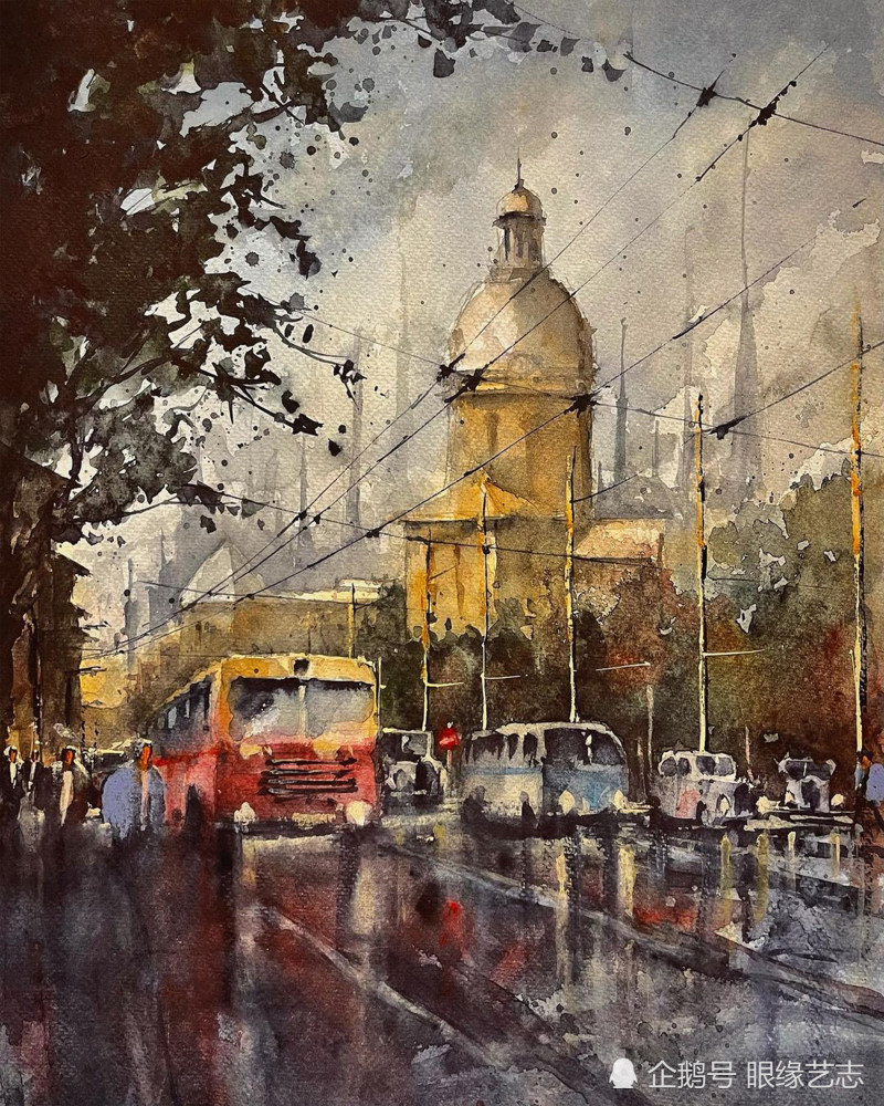 听到的城市,看到的水色:潮湿中前行的水彩建筑画家tanay kumar