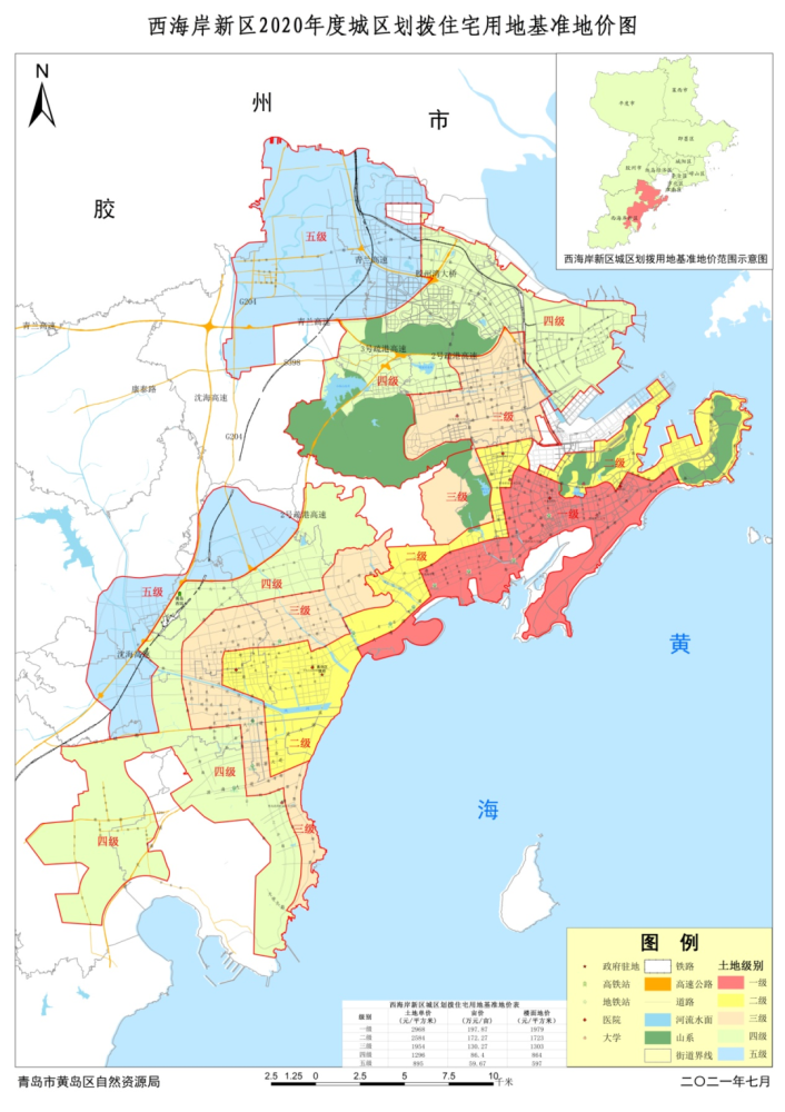 从西海岸新区最新建设用地地价看置业区域选择