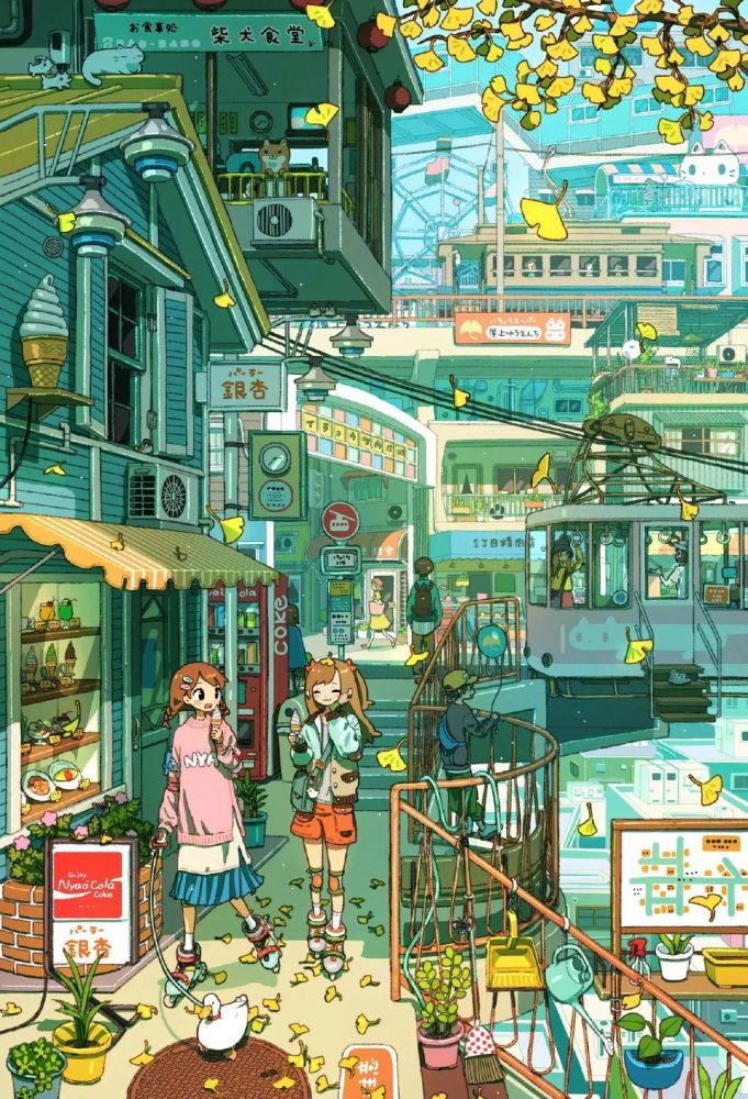 日本插画师tao治愈系的市井生活插画作品