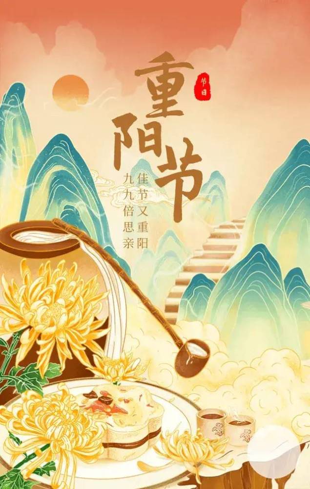 重阳节配图图片大全简单带字,适合九九重阳发朋友圈的文案句子祝福