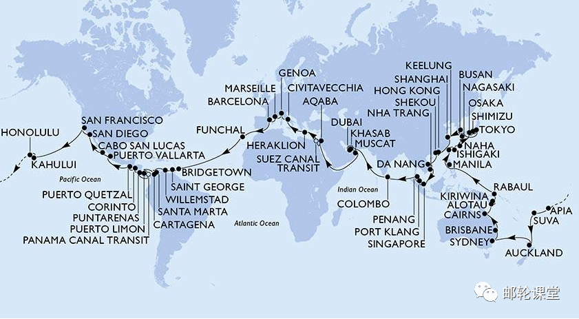 关于msc地中海华丽号2023年环球航线