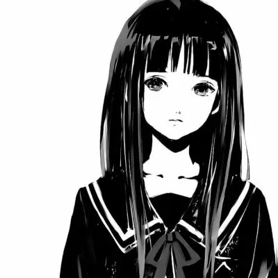 "专属野王小姐姐的黑白漫画风女生头像"