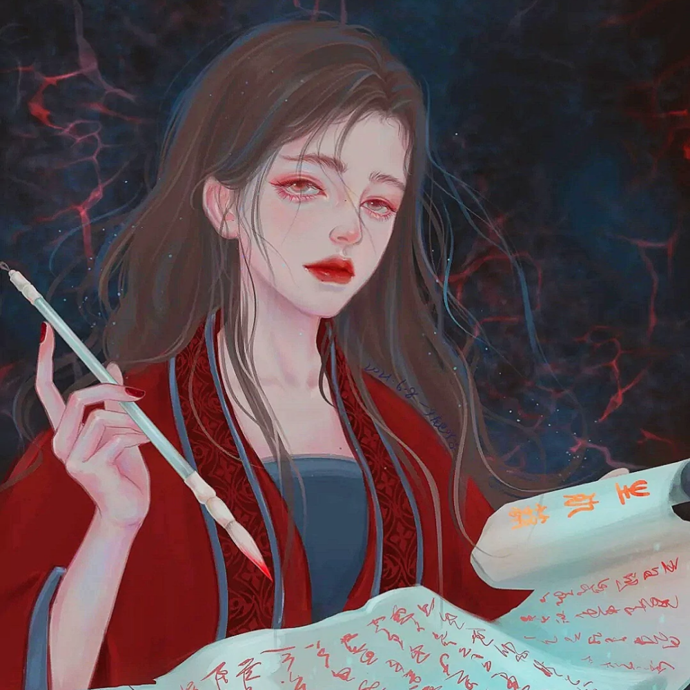 神明少女手绘头像