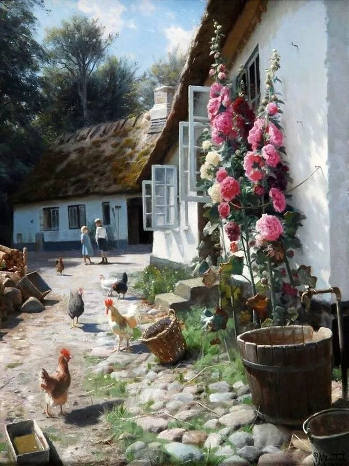 丹麦画家蒙森德浪漫唯美的乡村油画风景绘画作品欣赏