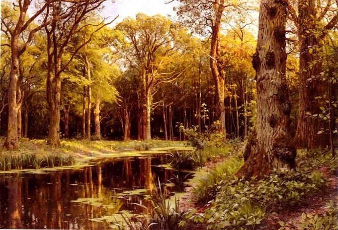 丹麦画家蒙森德浪漫唯美的乡村油画风景绘画作品欣赏