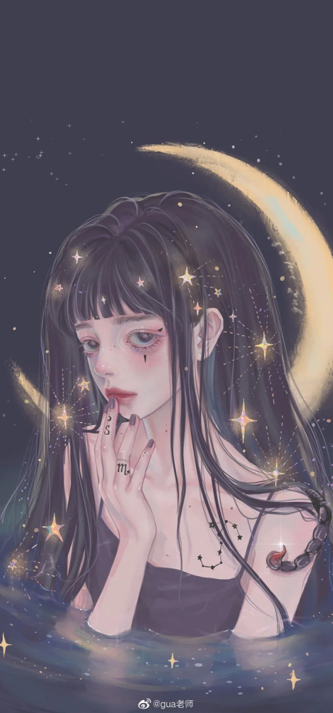 十二星座插画ins风少女壁纸