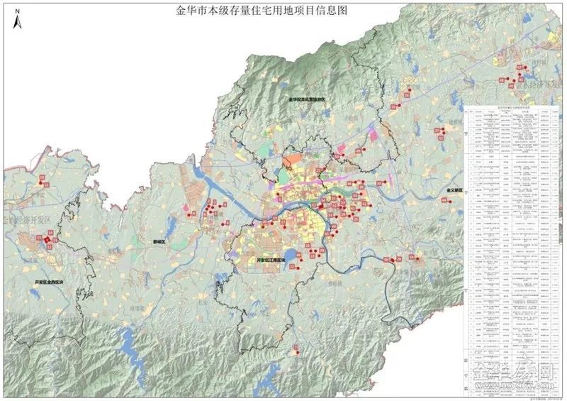 据统计,截止目前为止,金华市存量住宅用地项目约有40个,其中有6个项目