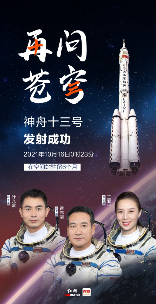 海报丨再问苍穹 神舟十三号发射成功!