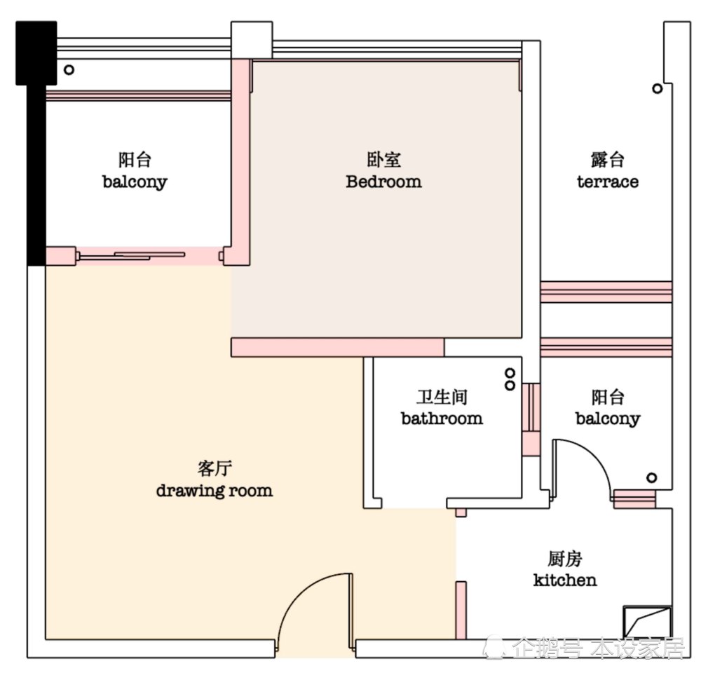 这套房子是一室一厅格局,位于楼层中间位置,单面采光,而且每个功能