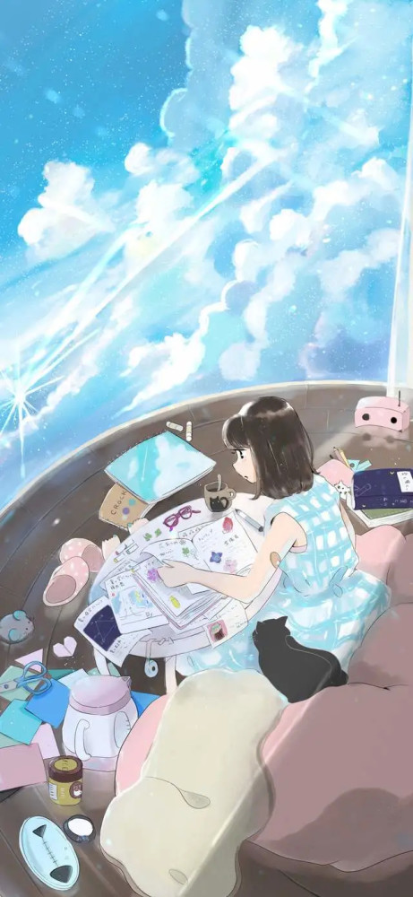 小清新温暖动漫插画壁纸