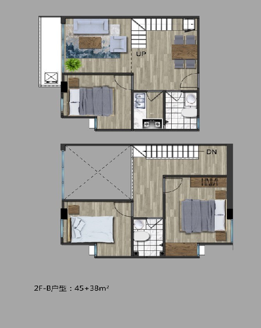 06:2f-a户型图   41㎡    一室一厅一卫