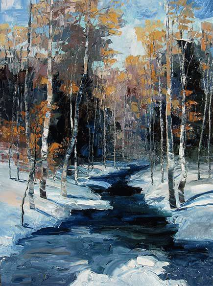 troy collins油画风景作品欣赏,美极了的秋季树林