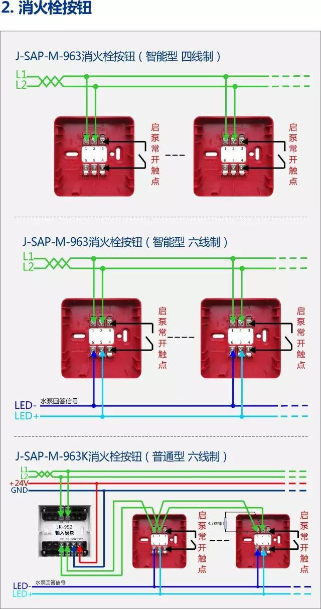 西门子消防模块接线示意图尼特消防火灾自动报警产品接线图探测器类