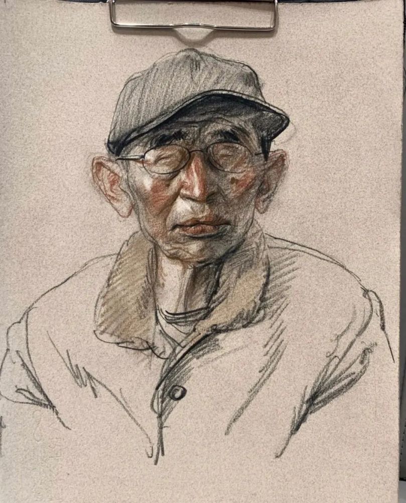艺推时隔9年于小冬再画忻东旺画中的人物附写生过程