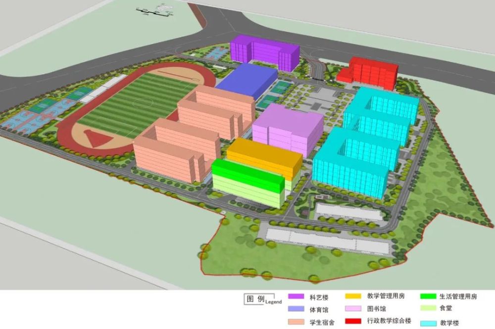 不同功能区域,校园设计手法处理——诠释"理想学校"多元性