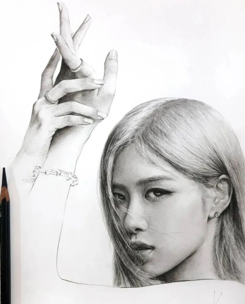 这铅笔素描画也太精彩了尤其是发丝