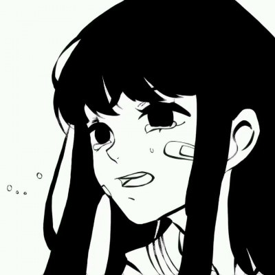 黑白女生动漫头像情绪低落时专用