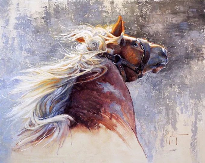 90后美女画家,她画马的水平堪称一绝