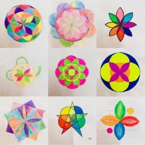 六年级学生用尺规作图创作一幅主题画,或想办法在地面上画一个直径2